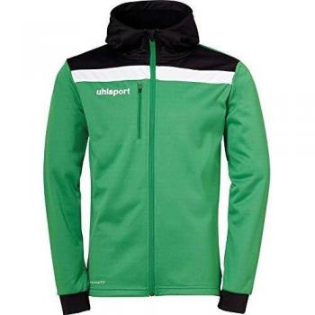 uhlsport Offense 23 Multi Hood Jacket Chaqueta con Capucha para Hombre, Verde/Negro/Blanco, 116