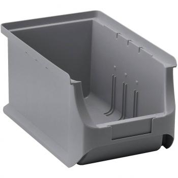 Caja de almacenamiento Allit ProfiPlus Box >RE< 3, gris, fabricada en PP 100% reciclado, diseño abierto para fácil visualización y acceso