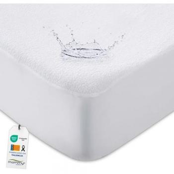 Protector Colchón Impermeable y Transpirable de Rizo 160x190/200 - Lavable, Elástico, Ajustable y Super Absorbente