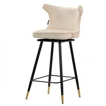 Taburete de Bar Velvet Blanco Clinton 46x53x105cm - Comodidad Duradera