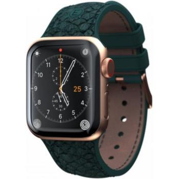 Njord byELEMENTS Salmon Leather Watch Strap - Apple Watch 44/45mm - Jr Strap Smartwatch Brown Green Apple Watch 1-7 SE 44-45 mm Vegan Salmon Leather Silicone