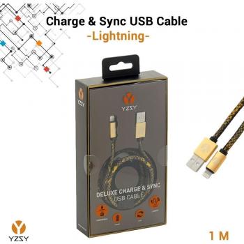 YZSY Deluxe - Cable de Conexión [ Sincro y Carga ] para Dispositivos Apple, USB a Lightning - Yellow Snake 1m
