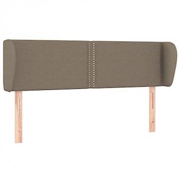 Cabecero de tela gris taupe con orejas 147x23x78/88 cm