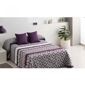 Glam Andros 2 - Colcha jacquard para cama de 150 cm, 250 x 270 cm, color morado