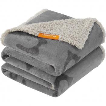 Manta Impermeable para Perros y Gatos 152 x 127 cm, Reversible, Lavable en Lavadora, Gris
