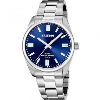 Reloj Calypso Basic K5862/3 Azul Hombre, Caja de Acero Inoxidable 316L Plateado