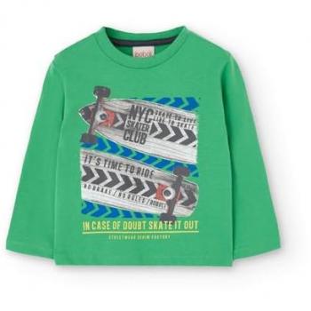Camiseta de bebé niño Boboli de algodón con dibujo frontal y manga larga - bci AW24349051