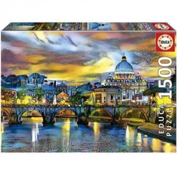 Puzzle Educa Basílica de San Pedro y Puente de San Ángelo 1500 Piezas