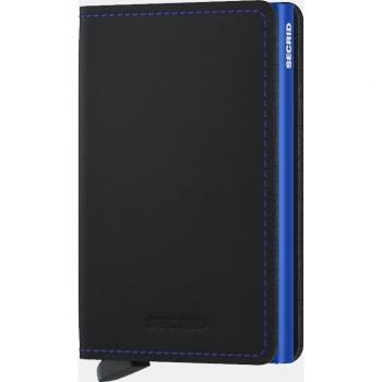 Secrid Slimwallet Matte Black & Blue RFID Leather Cardholder