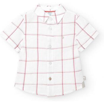Camisa de niño de manga corta con estampado de cuadros