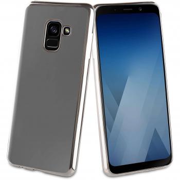 Muvit Life MLBKC0233 - Funda Tpu marco Bling Samsung Galaxy A8 2018, plata