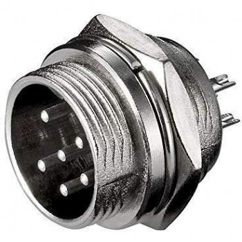Conector Chasis para Micrófono 6pin Macho Gris