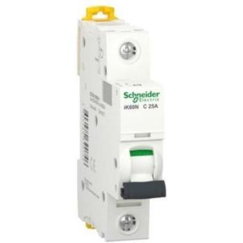 Schneider Electric A9K17125 IK60N Interruptor Automático Magneto Térmico, 1P, 25A, Curva C, 78.5mm x 18mm x 85mm, Blanco