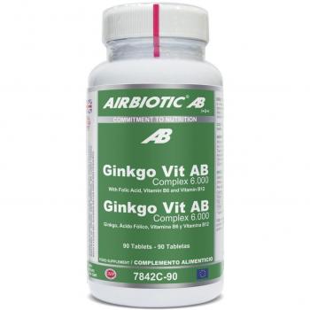 Airbiotic AB Gingko Vit AB Complex 6.000 Tabletas de hierbas para la circulación sanguínea, 90 tabletas