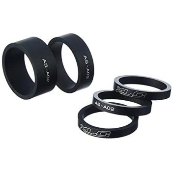 XLC 2500531500 Juego de espaciadores A-Head AS-A02, Unisex, Negro-Negro