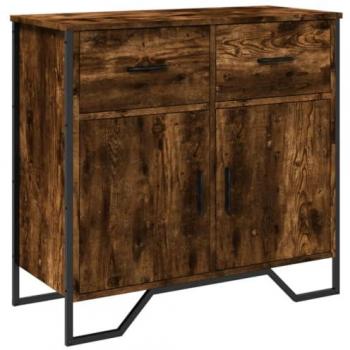 Aparador de roble ahumado 79,5x35,5x74,5 cm madera multicapa