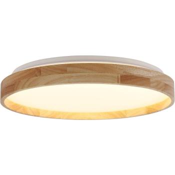 Plafón LED Smart Mirren de Lindby, moderno, en madera y plástico, diámetro de 49,5 cm, CCT Tuya para salón y comedor