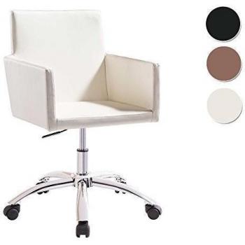 Silla de escritorio para despacho modelo QUICK base ruedas color blanco - Sedutahome
