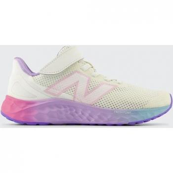 New Balance Kids' Fresh Foam Arishi v4 Bungee Lace Running Shoes - Grey/Pink/Purple (Size 13)