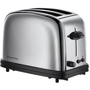 Russell Hobbs 20700-56 Oxford - Tostadora de acero inoxidable, 2 ranuras anchas, función para pan congelado, calienta panecillos