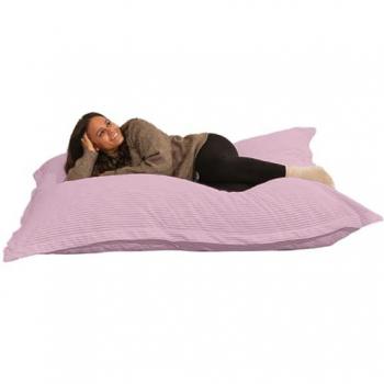 Puf Gigante de Terciopelo Acanalado Rosa - 180 x 140 cm, Suave y Confortable, Ideal para Apoyo Espalda