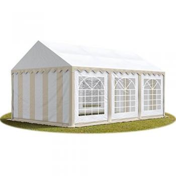 Carpa para fiestas TOOLPORT 3x6 m, Lona PVC 700 N, Beige-Blanco, Impermeable