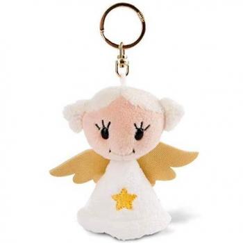 NICI- Llavero ángel de la Guarda con Estrella 9cm, Color Blanco/Rojo