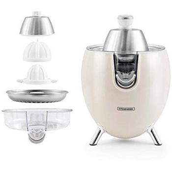 Exprimidor Eléctrico Kitchencook Presspod 550ml con 2 Cônes, Brazo Articulado, Válvula de Vertido y Filtro de Acero Inoxidable