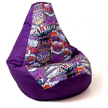Bolso puff estampado pera morado 105 x 80 cm