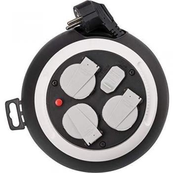 Brennenstuhl Comfort-Line Enrollador de Cable con 4 enchufes y USB