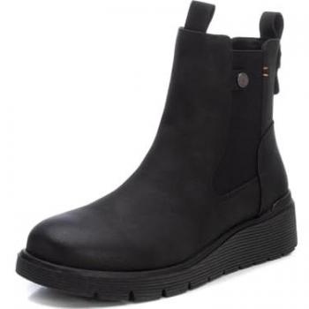Botín de Mujer Refresh 172291 Negro con Cremallera y Elástico Lateral, Talla 36