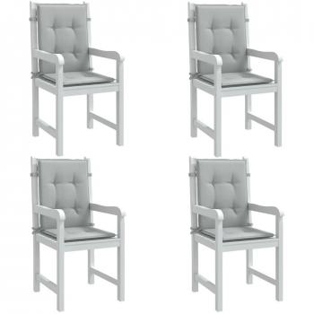 Cojines para silla respaldo bajo 4 piezas Mélange gris 100x50x4 cm