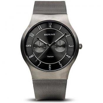 Bering Classic - Reloj analógico de caballero de cuarzo con correa de acero inoxidable gris - sumergible a 50 metros