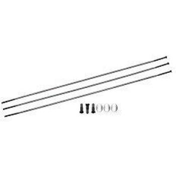 Zipp Radios de Repuesto Unisex y pezones y Arandelas de Titanio, Paquete de 3, 290 mm Cx-Ray Straight-Pull Hexagonal Secure Lock Oxide Servicio y Pieza de Repuesto, Negro, Talla única