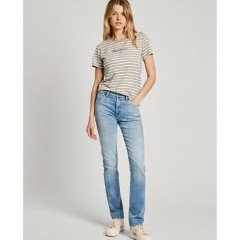 Jeans Pepe Jeans Mujer Slim Fit Tiro Medio Efecto Desgastado Sostenibles