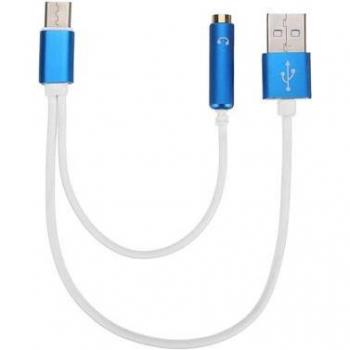 Cable Adaptador USB-C 2 en 1 con Carga y Audio Jack 3.5mm