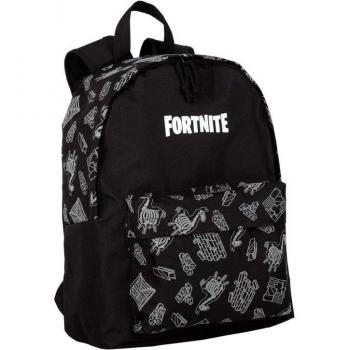 Mochila Fortnite Dark Black Estilo Americano con 2 Bolsillos 41cm