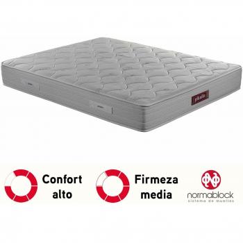 PIKOLIN Colchón de muelles avanzados Normablock Confort viscoelástico 135x190, firmeza Media, Altura 25 cm