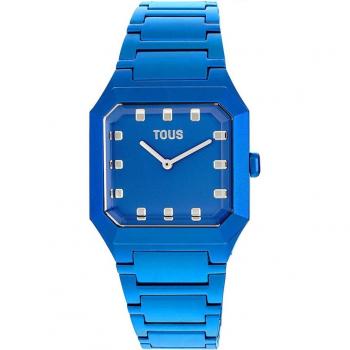 Tous - Reloj analógico de mujer Karat Squared con brazalete de aluminio azul, acero y resistencia al agua de 3 Atm