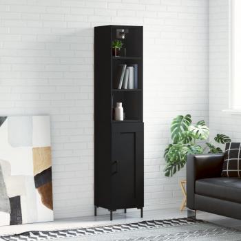 Aparador negro de madera multicapa 34,5x34x180 cm