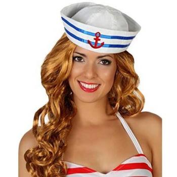 Atosa-50871 Gorro Marinero, color blanco, única