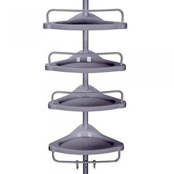 Estantería esquinera ajustable para baño 85-305 cm con 4 baldas, ideal para artículos de ducha
