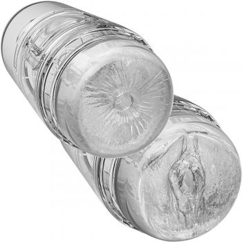Main Squeeze Pop-Off Optix Transparent Dual-Entry Masturbator
