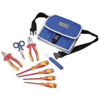Alyco 101410 - Bolsa de nylon especial para electricistas con juego de 9 herramientas aisladas