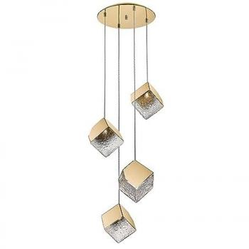 Lámpara Colgante Priscila 4 Luces Doradas Texturizadas G9 - Schuller