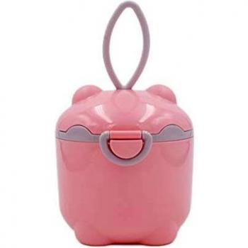 YUIP Dispensador Portátil de Leche en Polvo,Caja de Leche en Polvo para bebé,portátil, de plástico, para niños, Aperitivos, Frutas, Dulces, contenedor de Almacenamiento de Gran Capacidad, Rosado