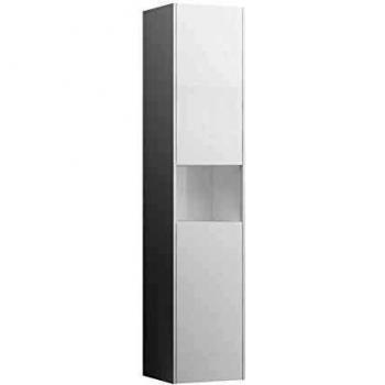 Columna Alta Laufen BASE Pro S 165x35x33.5cm, 2 Puertas, Bisagra Izquierda, Compartimento Abierto, Color Olmo Oscuro