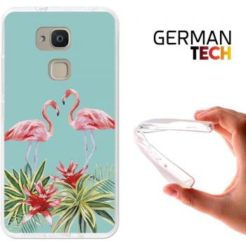 German Tech® - Funda Gel Flexible Art Fit para Bq Aquaris V Plus, Carcasa TPU fabricada con la mejor Silicona, protege y se adapta a la perfección a tu Smartphone y con nuestro exclusivo diseño. Verano Flamingo