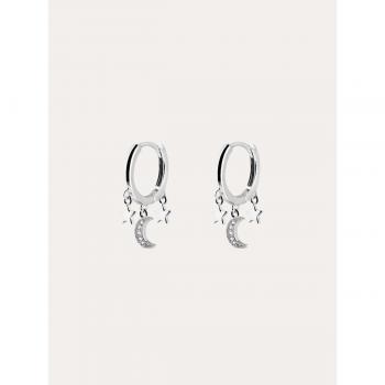 Pendientes Midnight Sky de plata bañado en Rodio