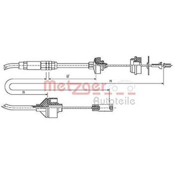 Cable de embrague Metzger 11.2195 para Citroën Berlingo y Peugeot Partner con ajuste manual